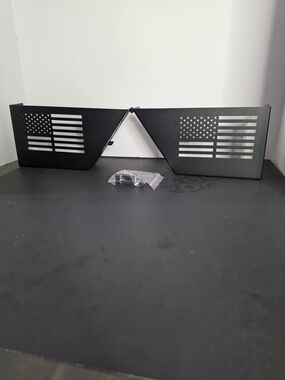 Black Metal American Flag JEEP Door Storage- Pair